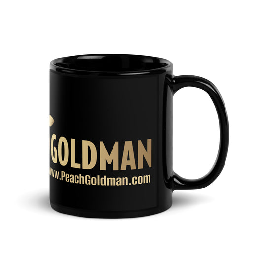 Peach Goldman logo Black Glossy Mug